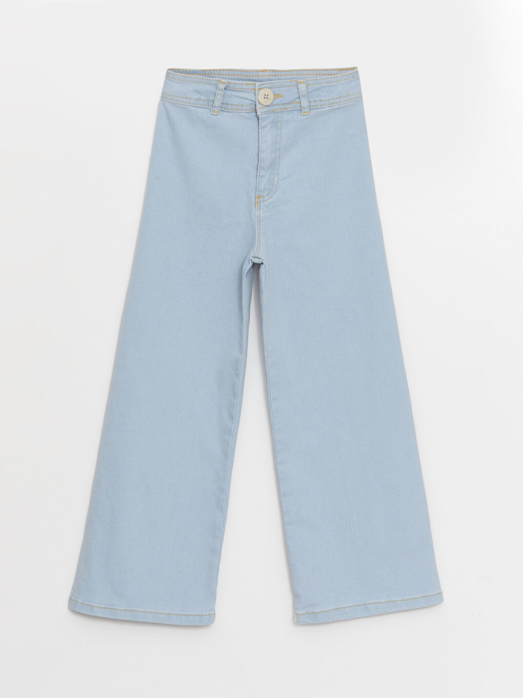 İndigo Beli Ayarlanabilir Lastikli Kız Çocuk Jean Pantolon