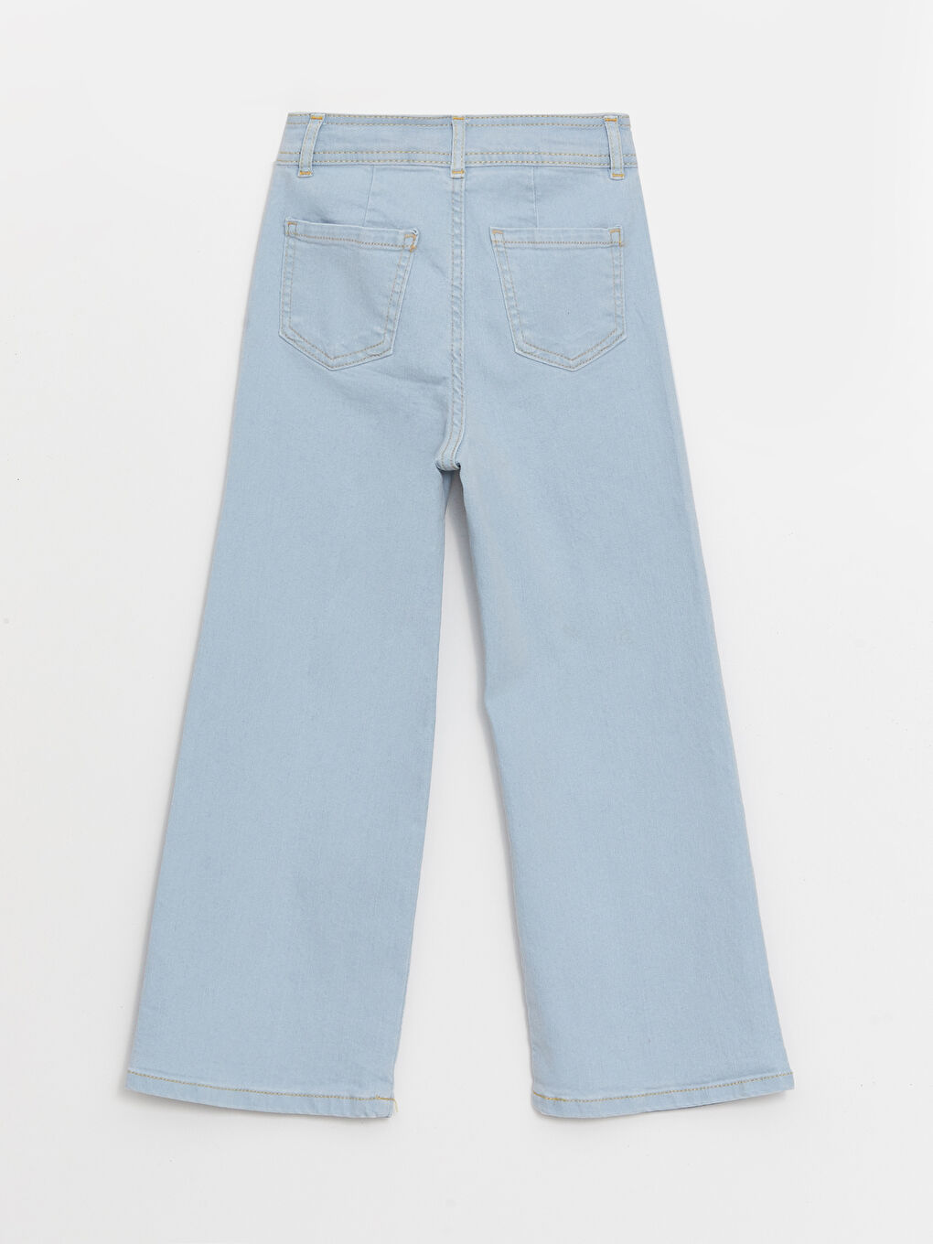 İndigo Beli Ayarlanabilir Lastikli Kız Çocuk Jean Pantolon-1