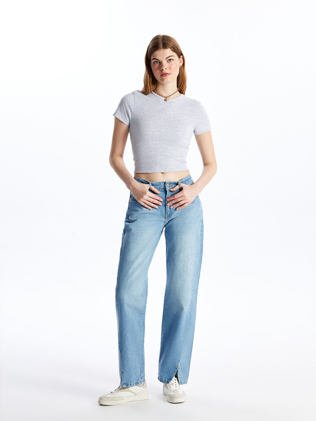 LCW Jeans Açık İndigo Rodeo Straight Fit Kadın Jean Pantolon - 3