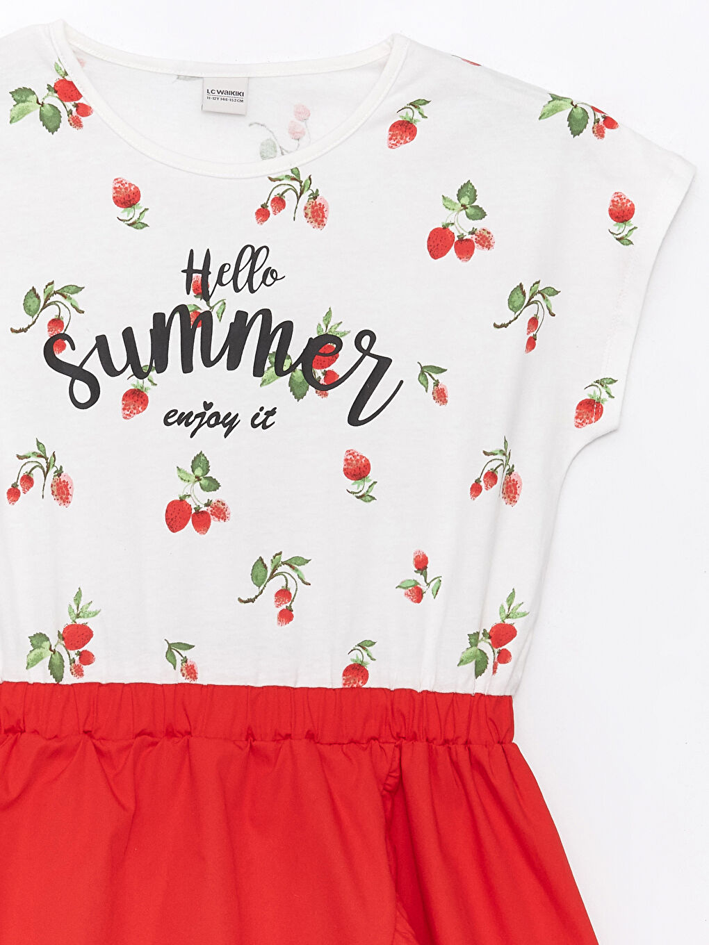 Crew Neck Printed Girls' Dress -S4DL14Z4-LU7