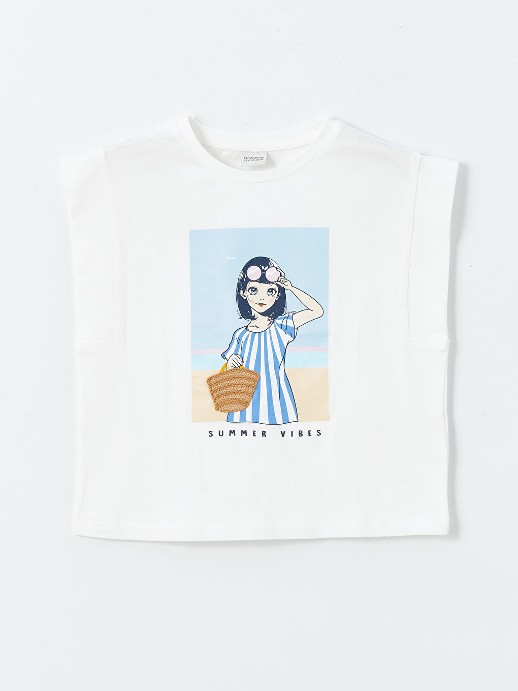 Crew Neck Printed Short Sleeve Girl T-shirt -S4DL25Z4-FDU