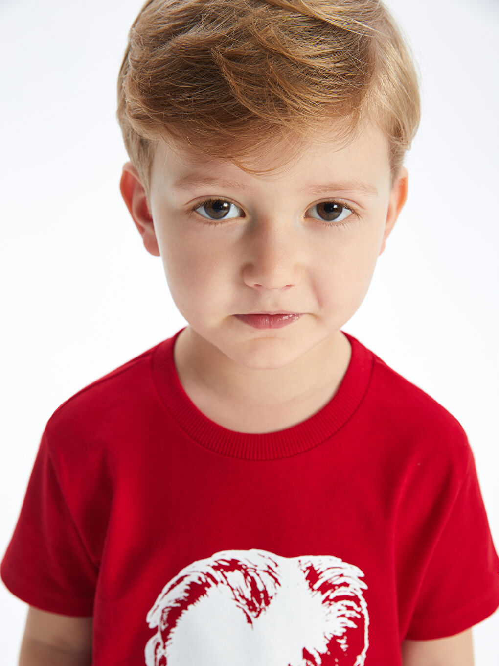 Kırmızı Bisiklet Yaka Atatürk Baskılı Erkek Bebek Tişört-4