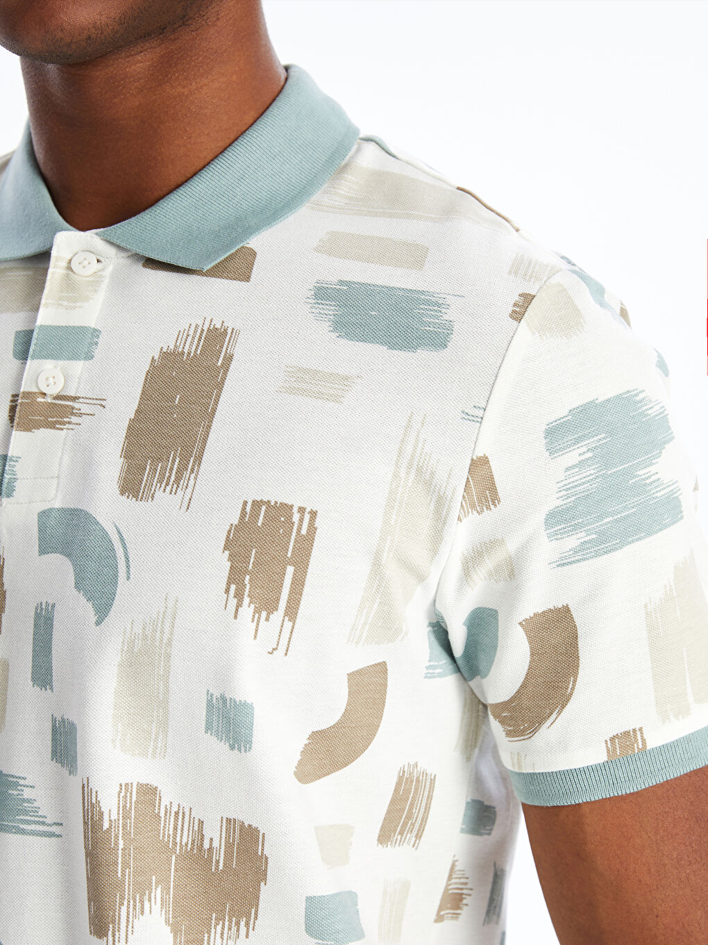 Polo Neck Short Sleeve Patterned Pique Men's T-Shirt -S4DL68Z8-J1R