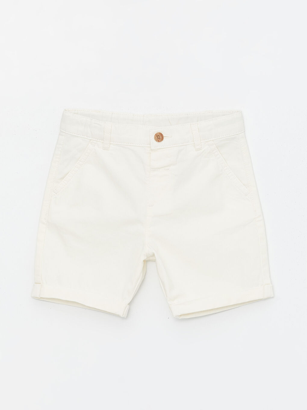 Bej Beli Lastikli Basic Erkek Bebek Şort