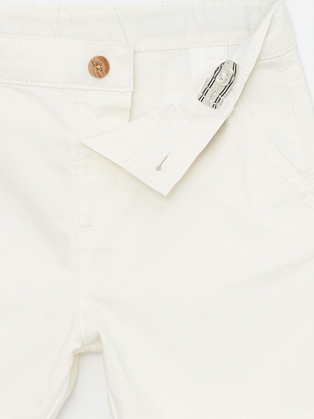 Bej Beli Lastikli Basic Erkek Bebek Şort-2