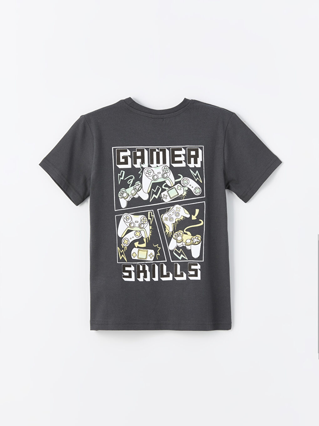 تيشيرت للأولاد بياقة دائرية كم قصير مطبوع-1