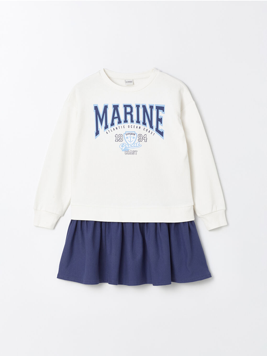 Crew Neck Printed Long Sleeve Girl Dress -S4DM04Z4-FEL