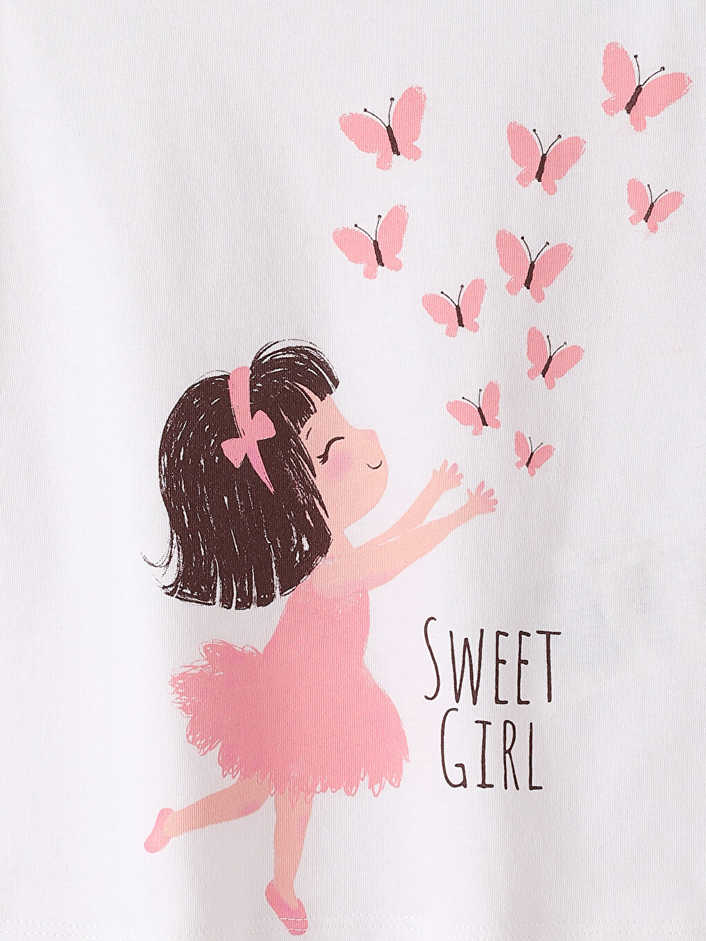 تيشيرت ياقة دائرية كم قصير للبنات الرضع-3