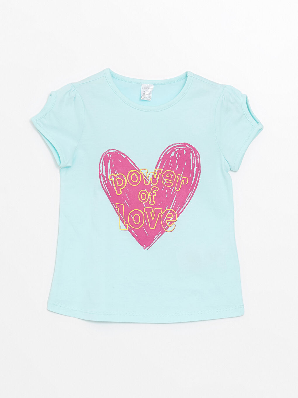 تيشيرت ياقة دائرية كم قصير للبنات الرضع