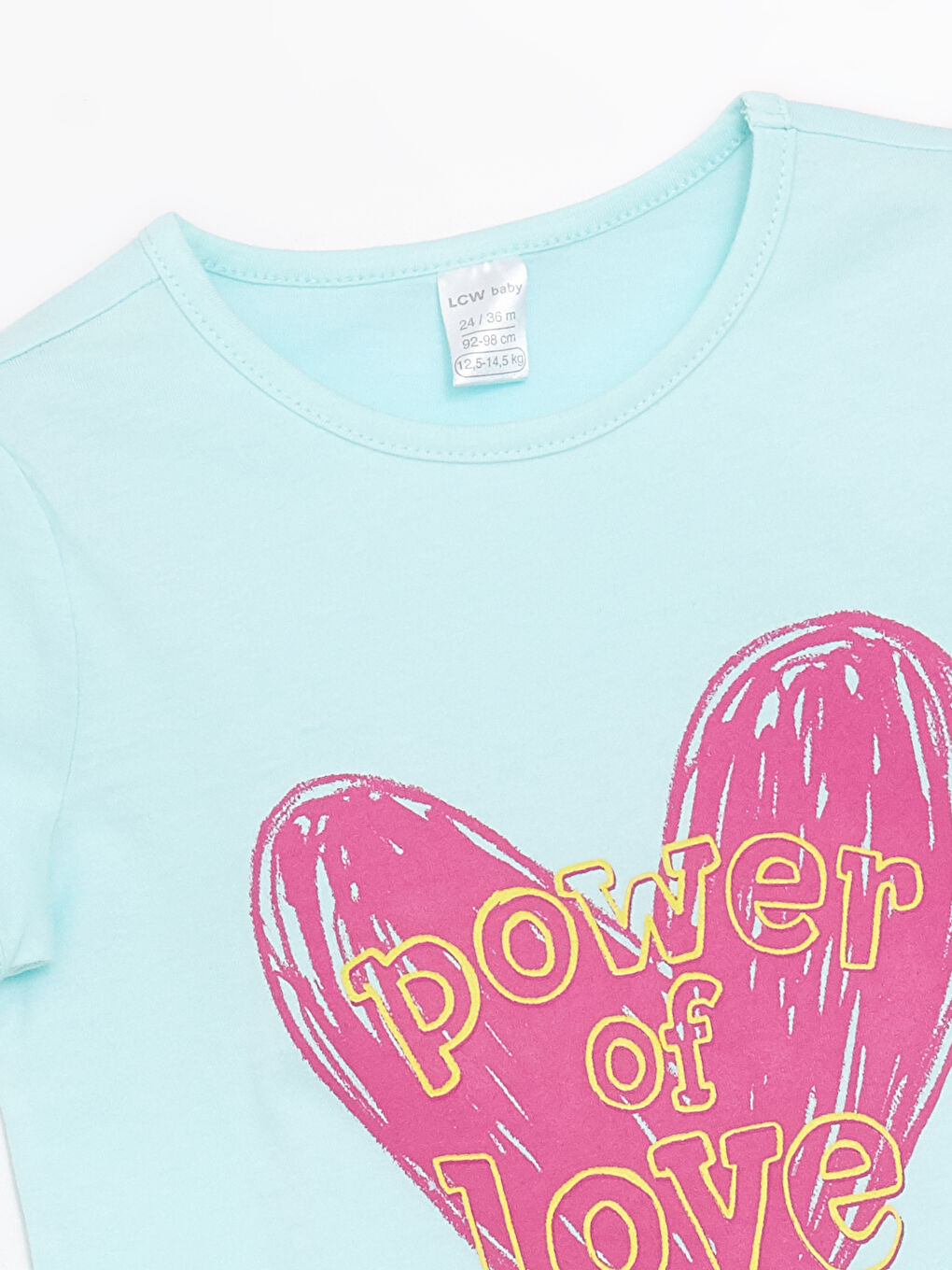 تيشيرت ياقة دائرية كم قصير للبنات الرضع-1