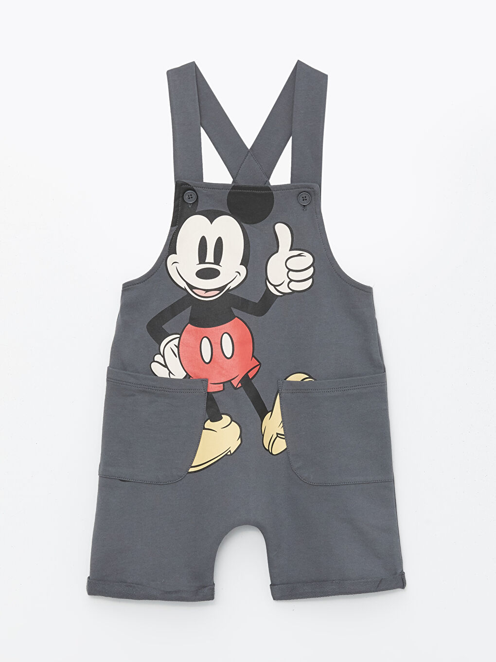 Square Collar Strappy Mickey Mouse Printed Baby Boys' Dungarees -S4DM13Z1-HGL
