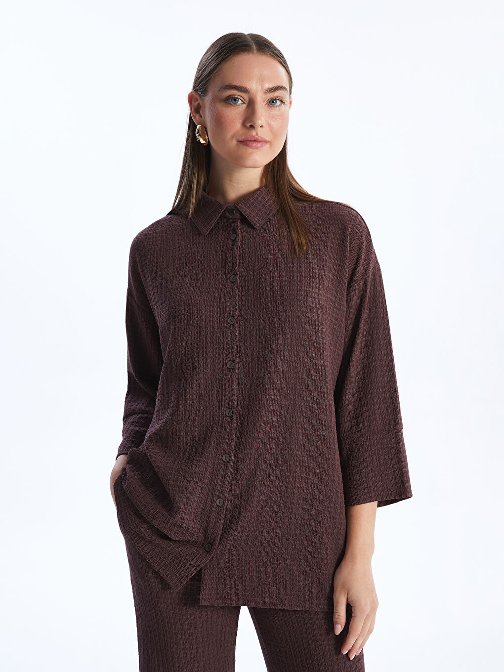 Plain Oversize Women's Shirt Tunic -S4DN35Z8-HHD