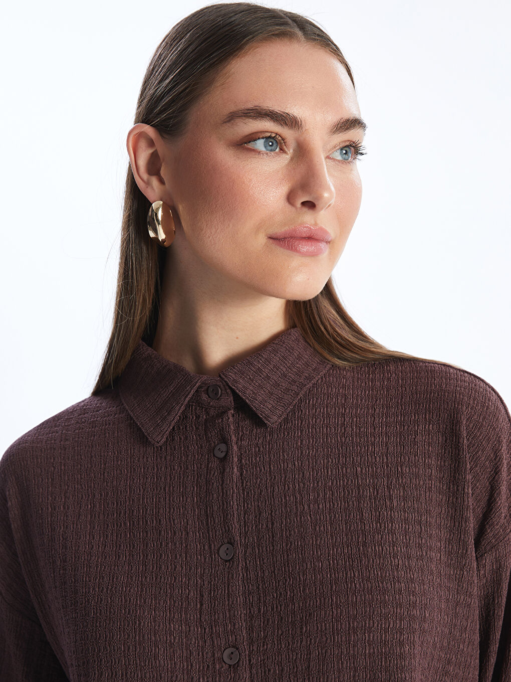 Plain Oversize Women's Shirt Tunic -S4DN35Z8-HHD
