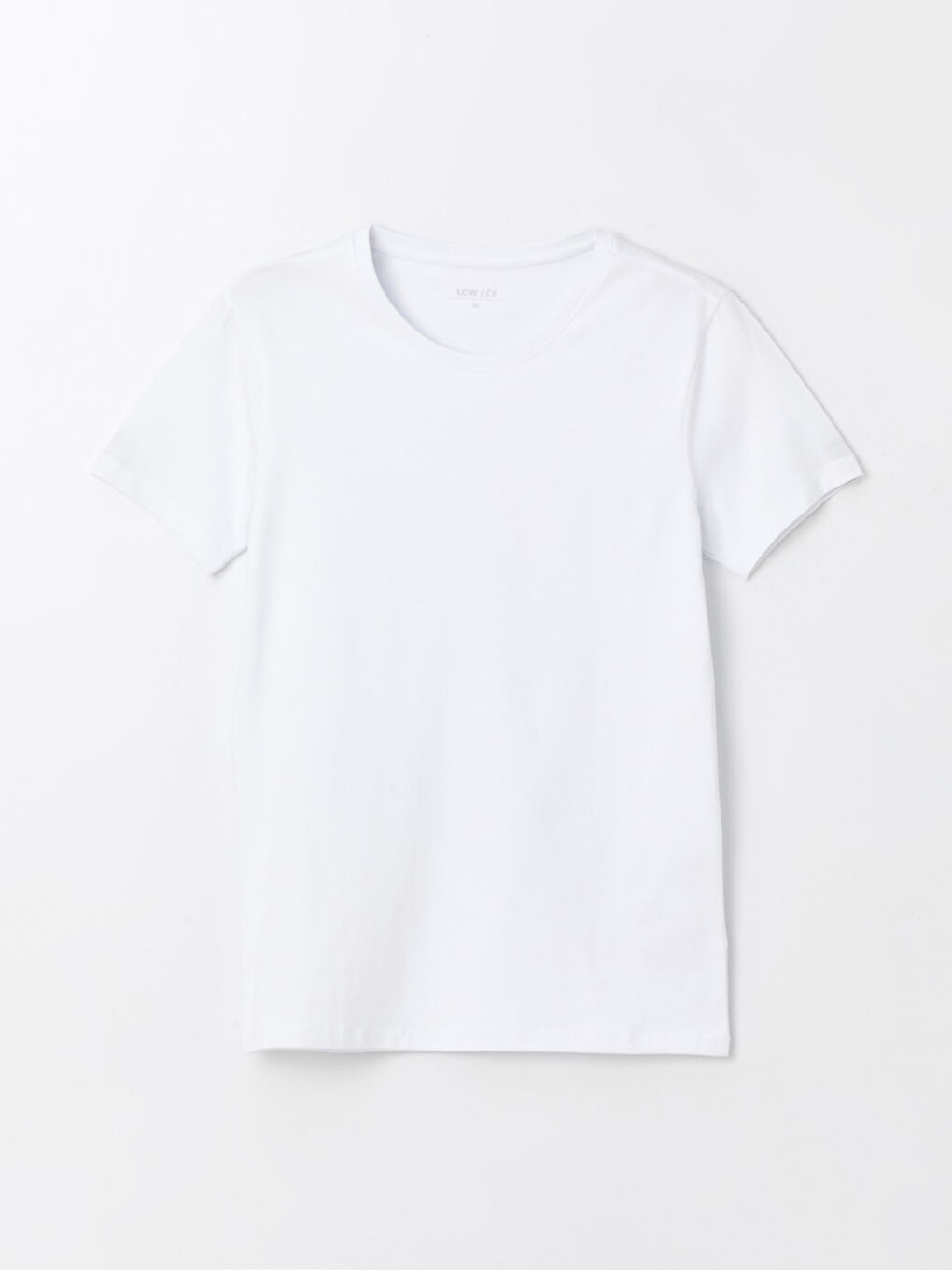 Beyaz Bisiklet Yaka Kısa Kollu Erkek Atlet-5