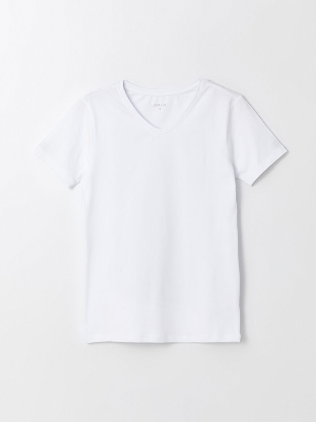 Beyaz V Yaka Kısa Kollu Erkek Atlet-5