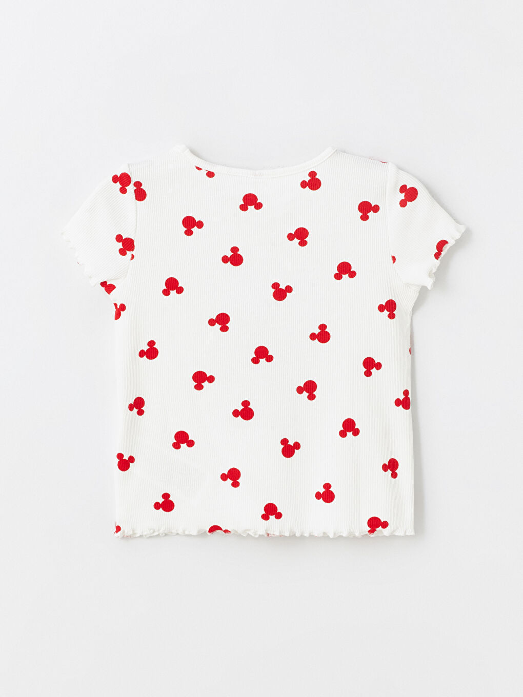Crew Neck Short Sleeve Minnie Mouse Printed Baby Girls' T-Shirt-2