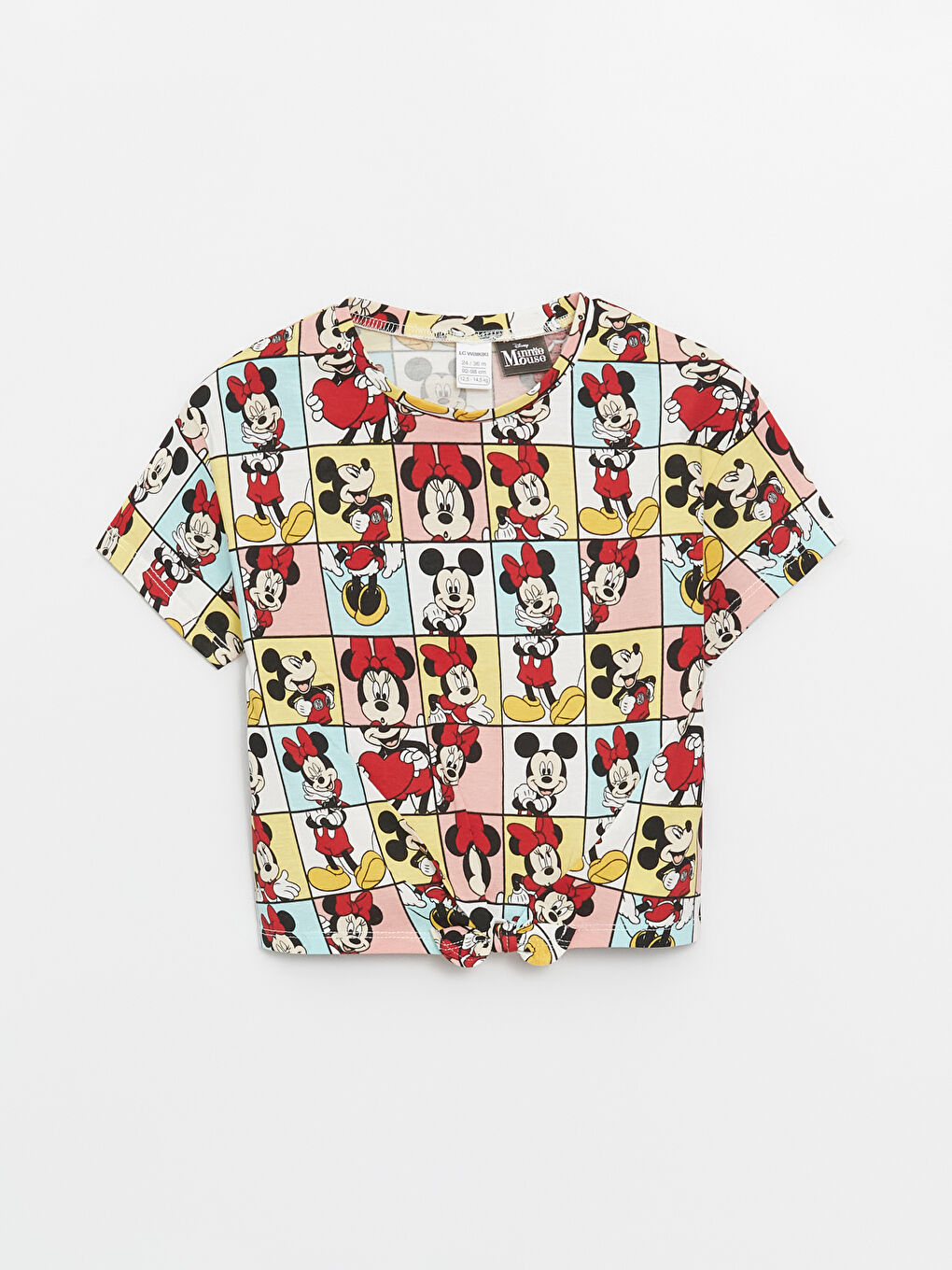 Crew Neck Short Sleeve Minnie Mouse Printed Baby Girls' T-Shirt