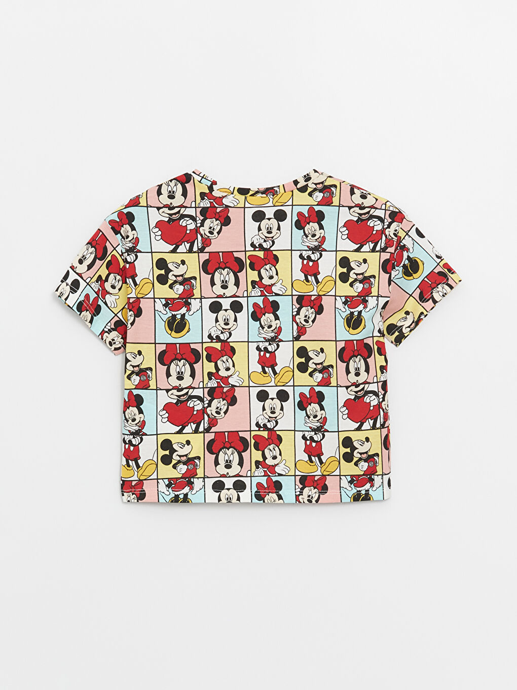 Crew Neck Short Sleeve Minnie Mouse Printed Baby Girls' T-Shirt-1