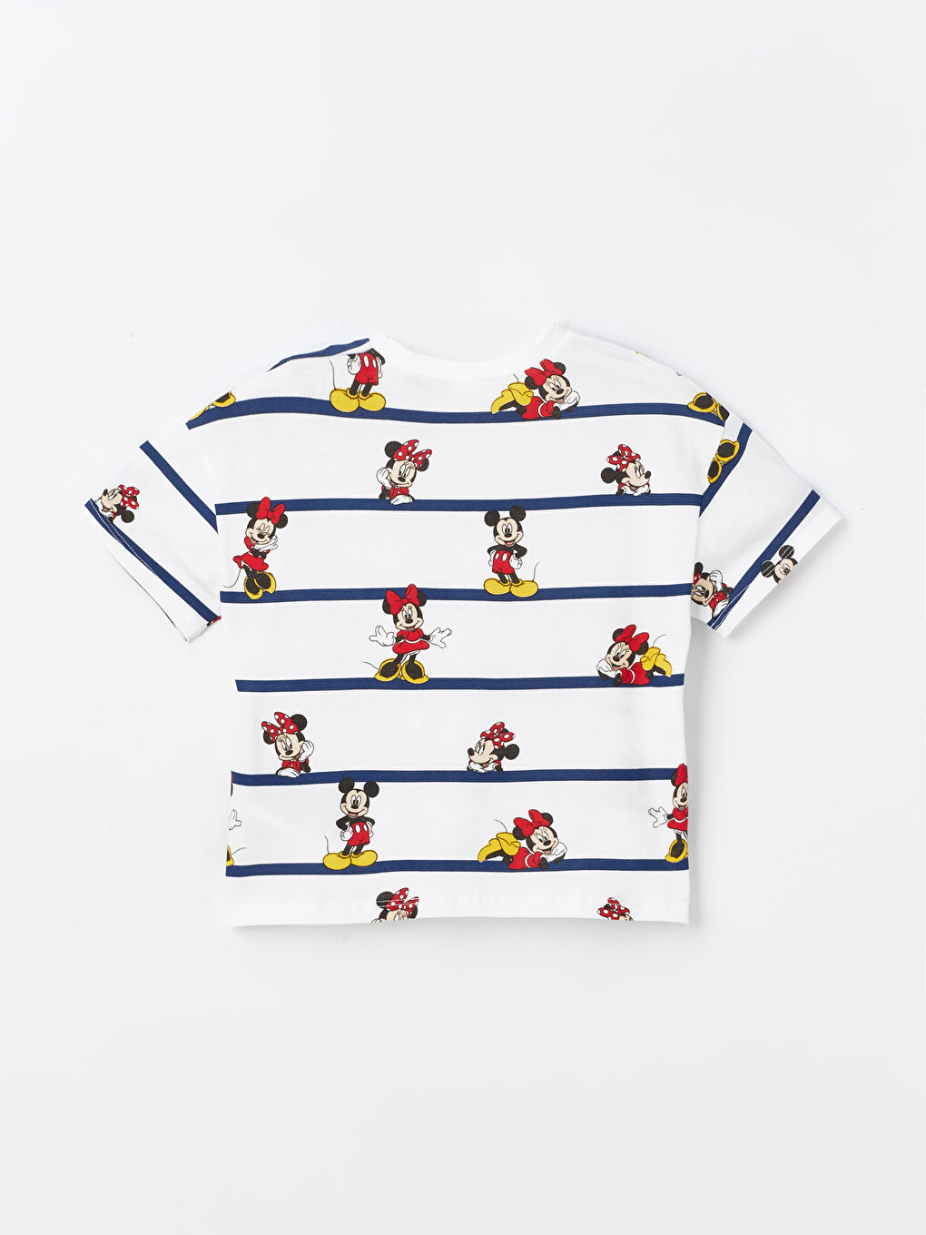 Crew Neck Short Sleeve Minnie Mouse Printed Baby Girls' T-Shirt-1