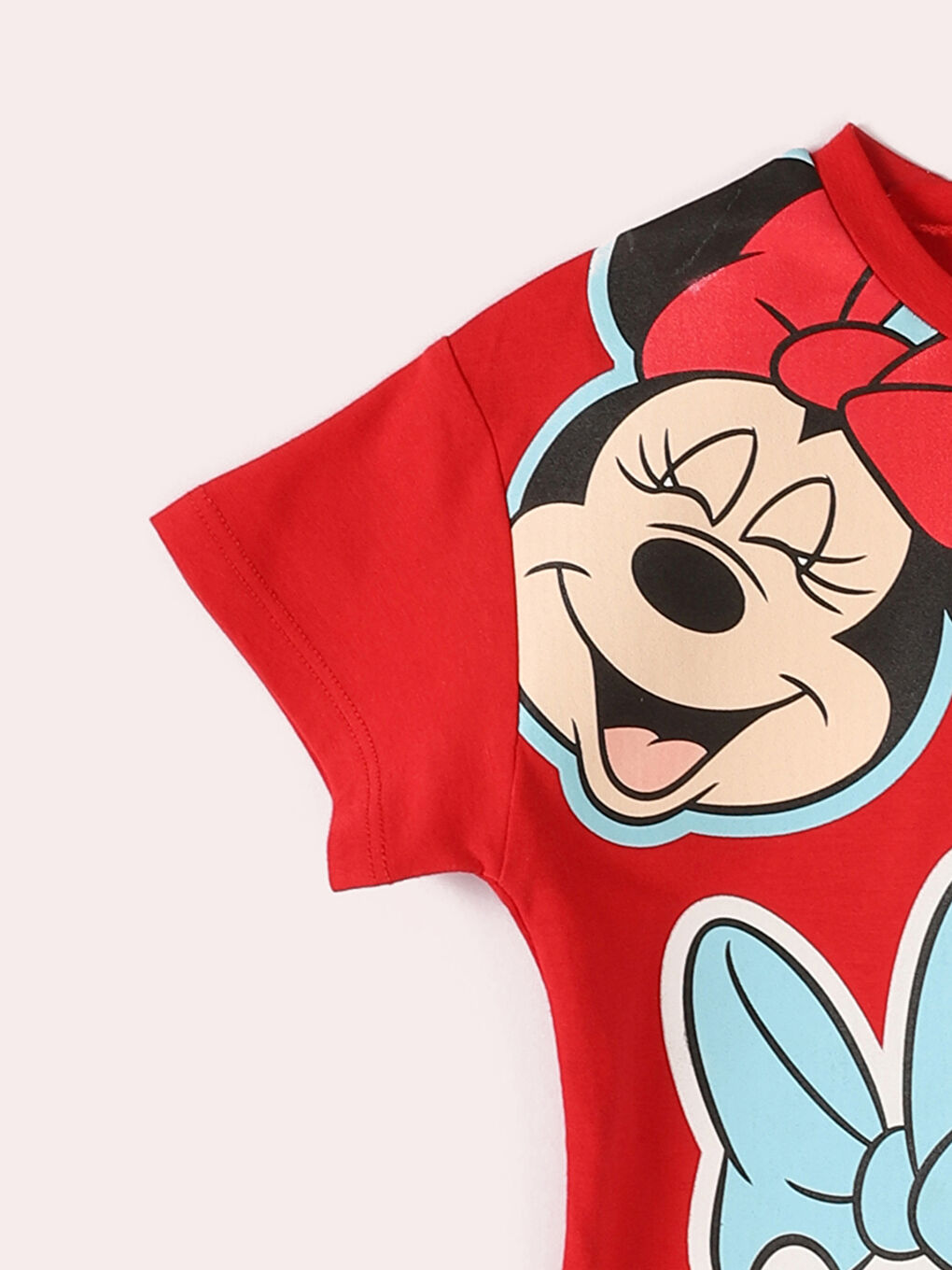 تيشيرت للبنات الرضع كم قصير ياقة دائرية مطبوع ميكي ماوس-1