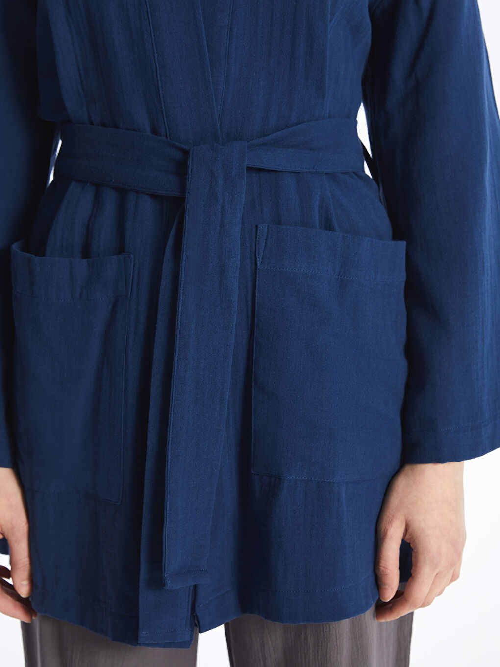 Shawl Collar Plain Long Sleeve Oversize Women's Kimono -S4DN96Z8-UEF