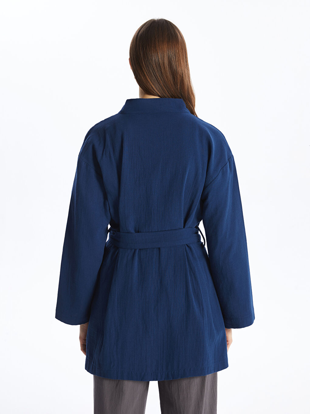 Shawl Collar Plain Long Sleeve Oversize Women's Kimono -S4DN96Z8-UEF