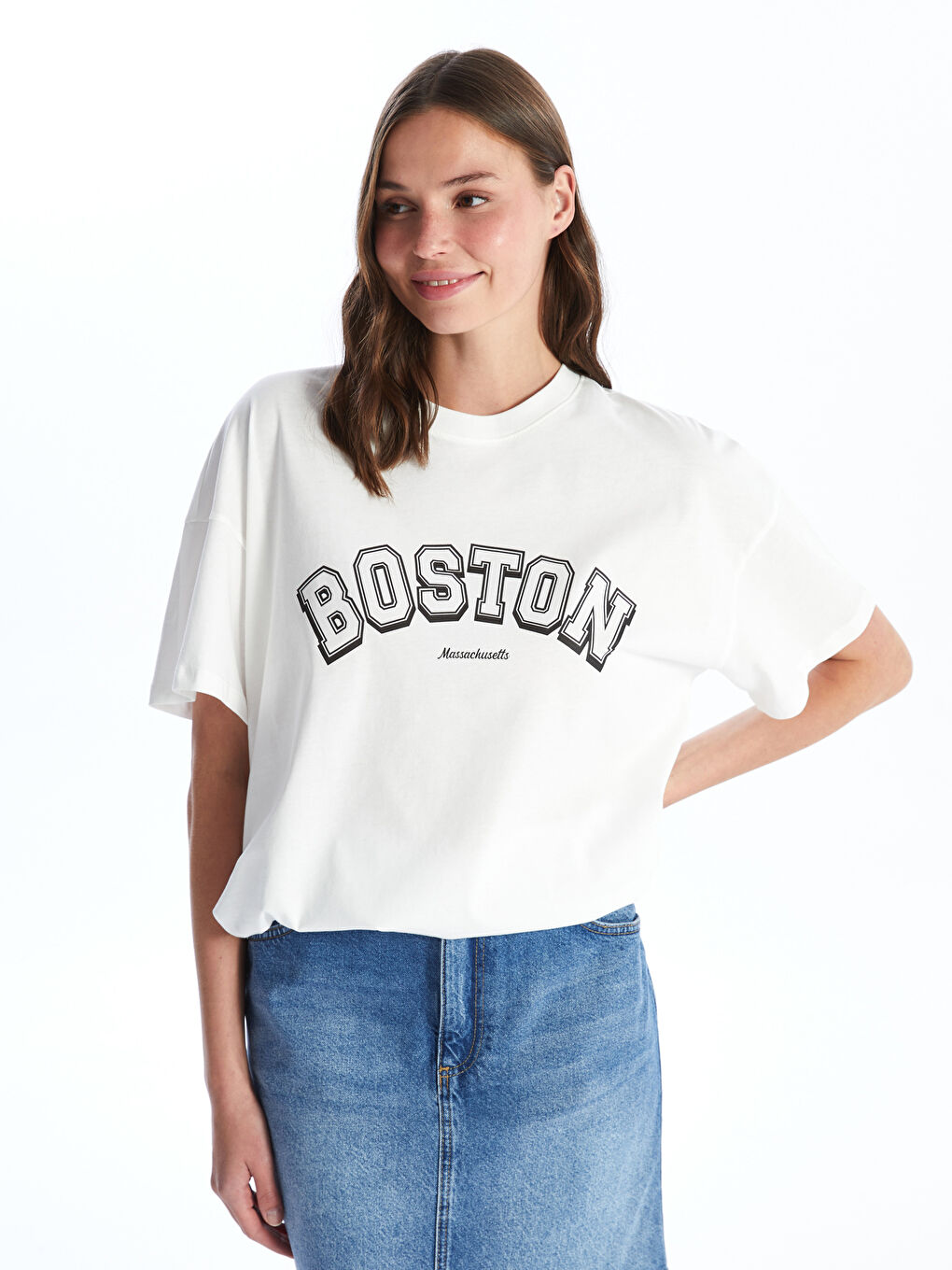 Crew Neck Printed Short Sleeve Oversized T-Shirt -S4DO57Z8-R9J