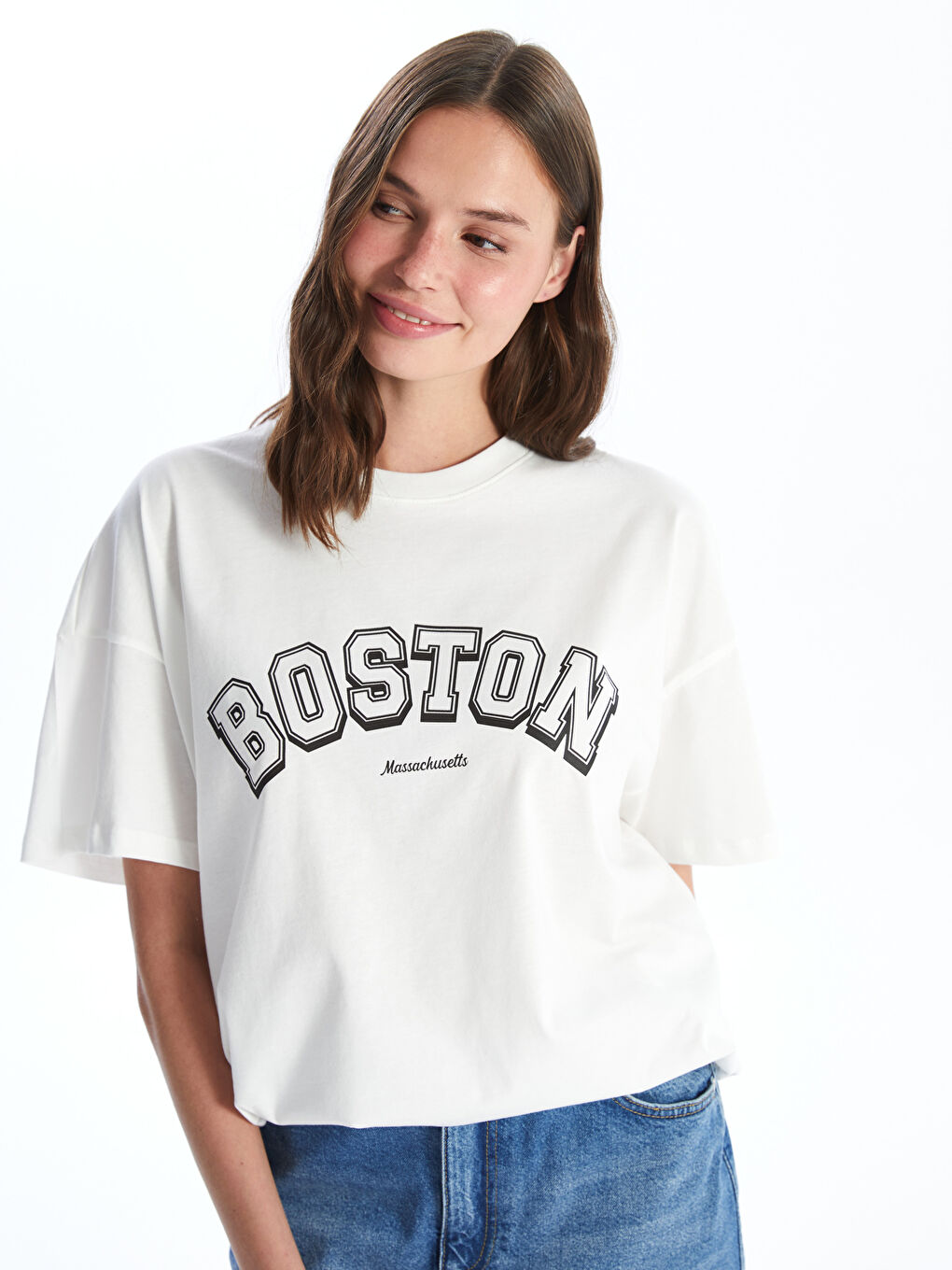 Crew Neck Printed Short Sleeve Oversized T-Shirt -S4DO57Z8-R9J