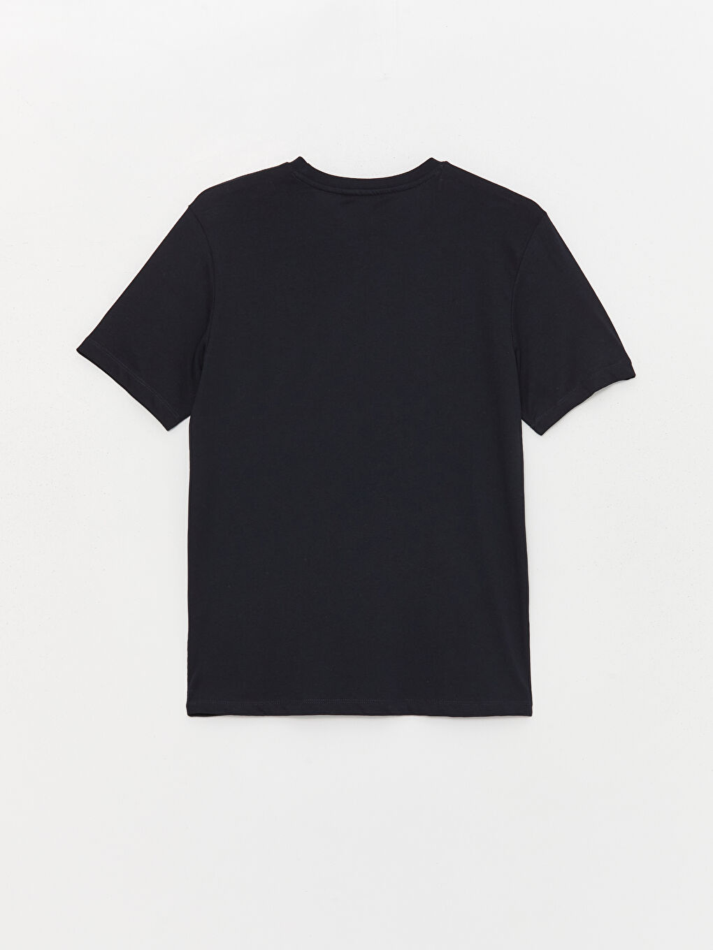 Lacivert Bisiklet Yaka Kısa Kollu Baskılı Erkek Tişört-6