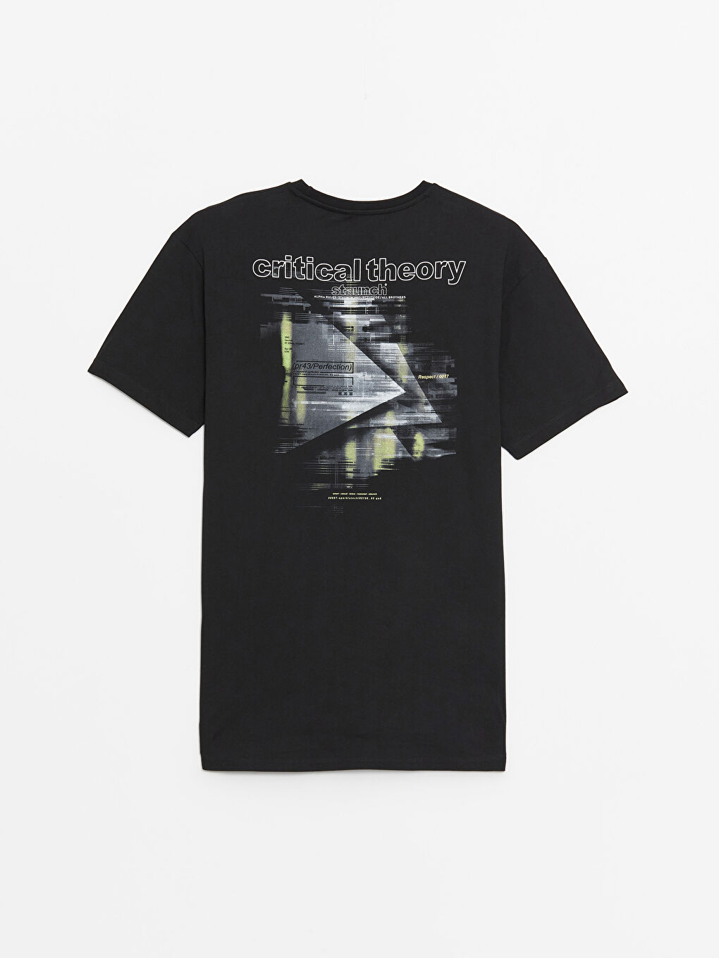 Siyah Bisiklet Yaka Kısa Kollu Baskılı Penye Erkek Tişört-6