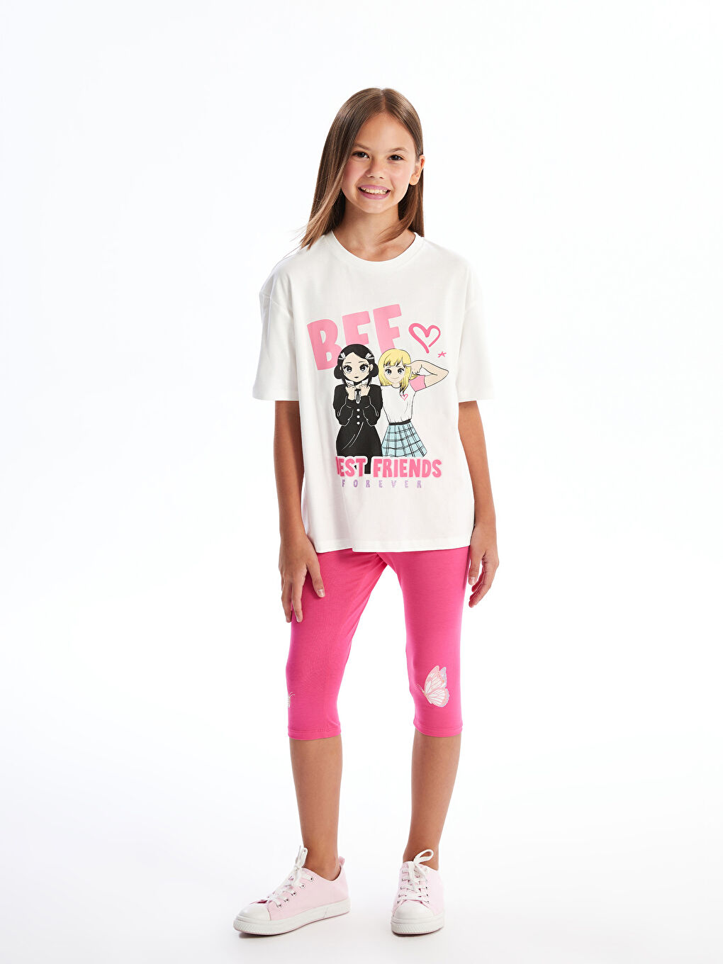 Crew Neck Printed Short Sleeve Girl T-shirt -S4DO94Z4-FDU