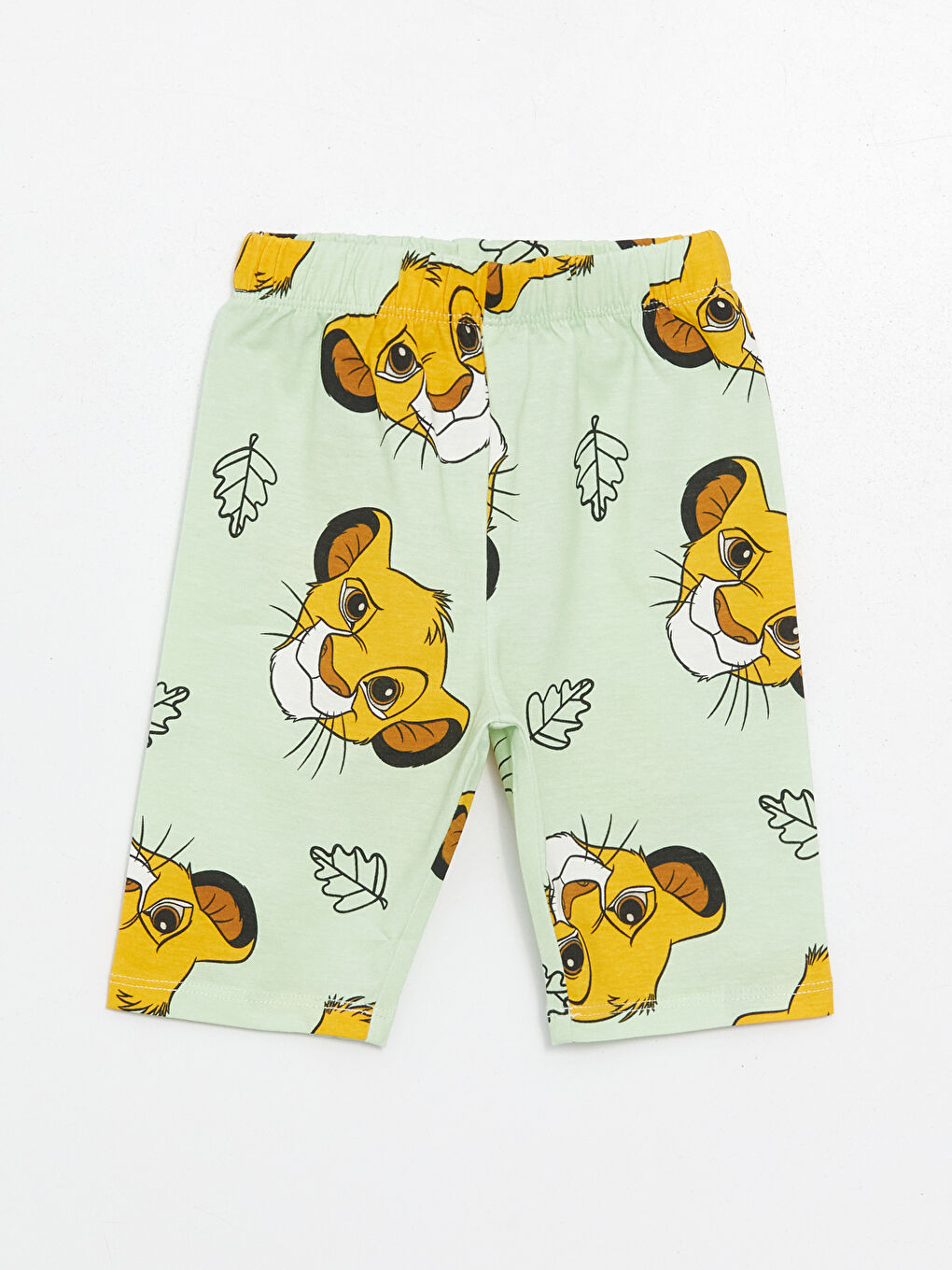 LCW baby Pastel Yeşil Bisiklet Yaka Kısa Kollu Lion King Baskılı Erkek Bebek Şortlu Pijama Takımı - 4