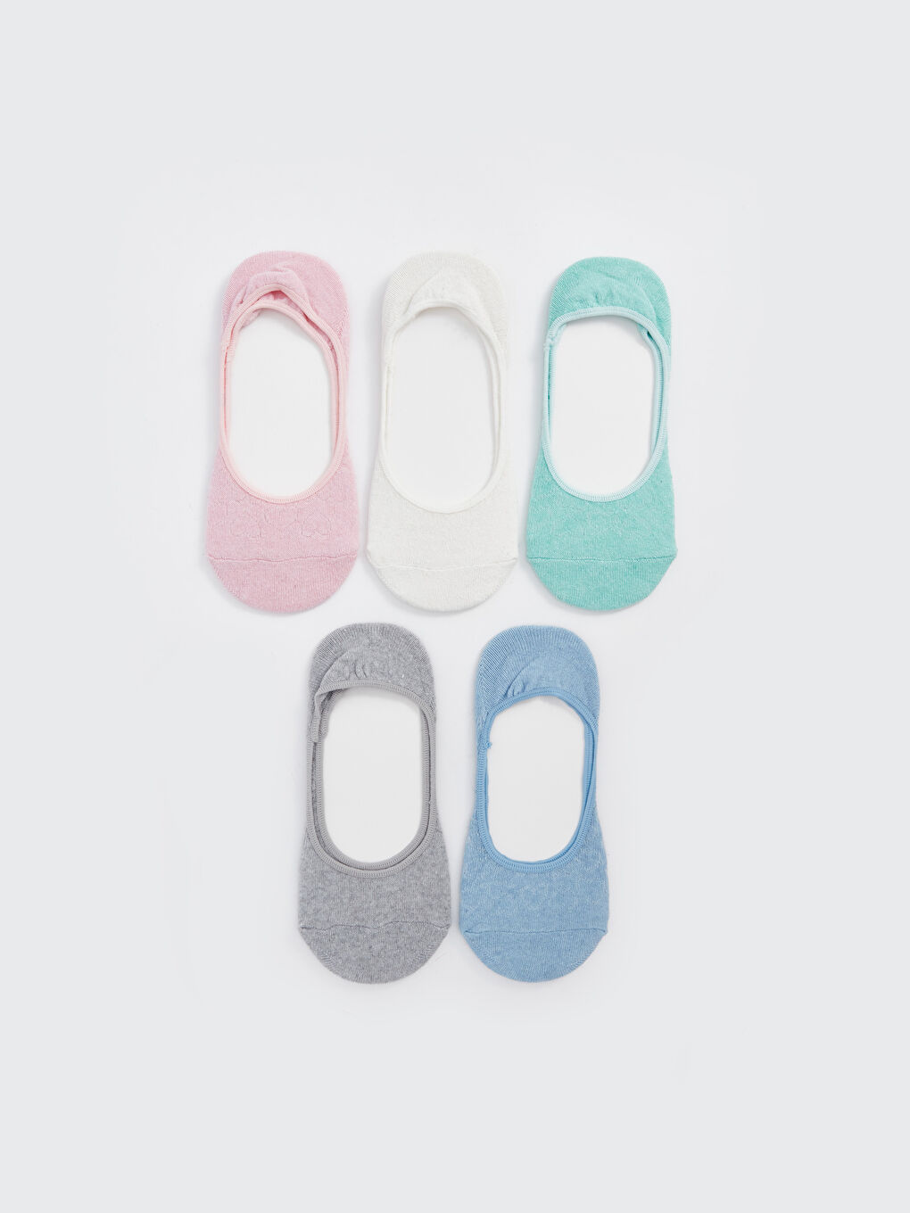 Women's Plain Invisible Socks - 5-Pack -S4DQ09Z8-J3N