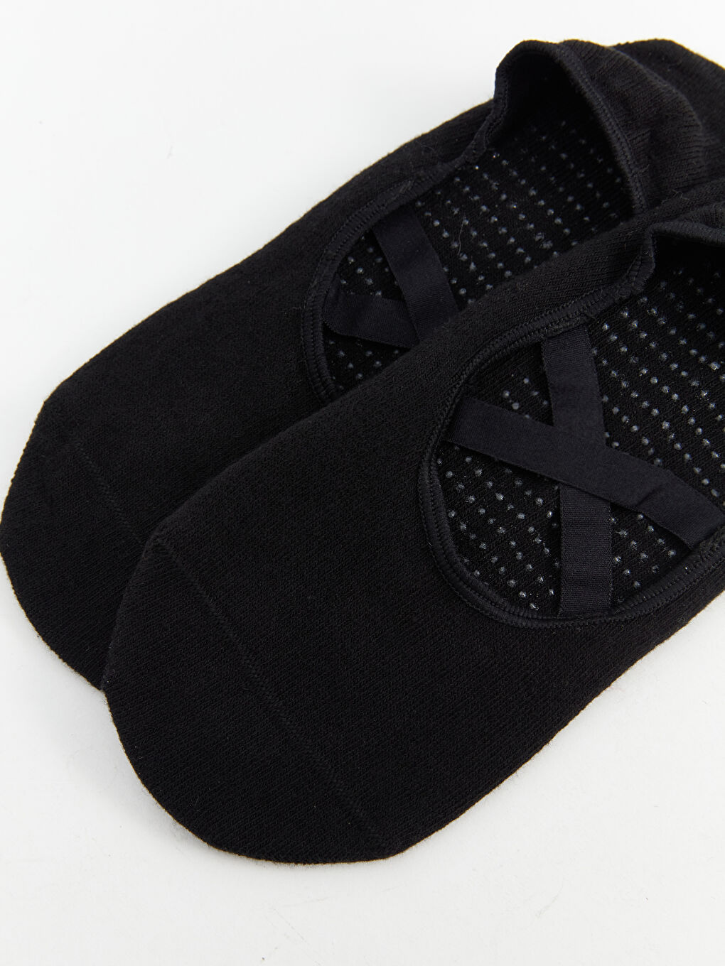 Siyah Kadın Düz Yoga ve Pilates Çorabı 2'li-1