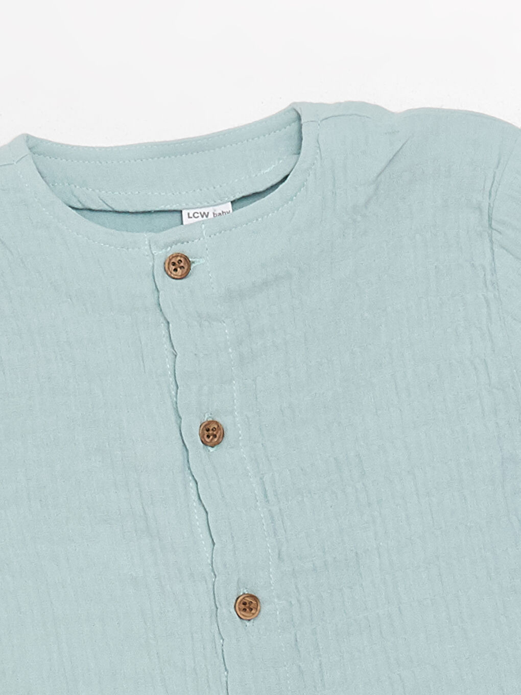 Mavi Hakim Yaka Kısa Kollu Basic Erkek Bebek Gömlek-3