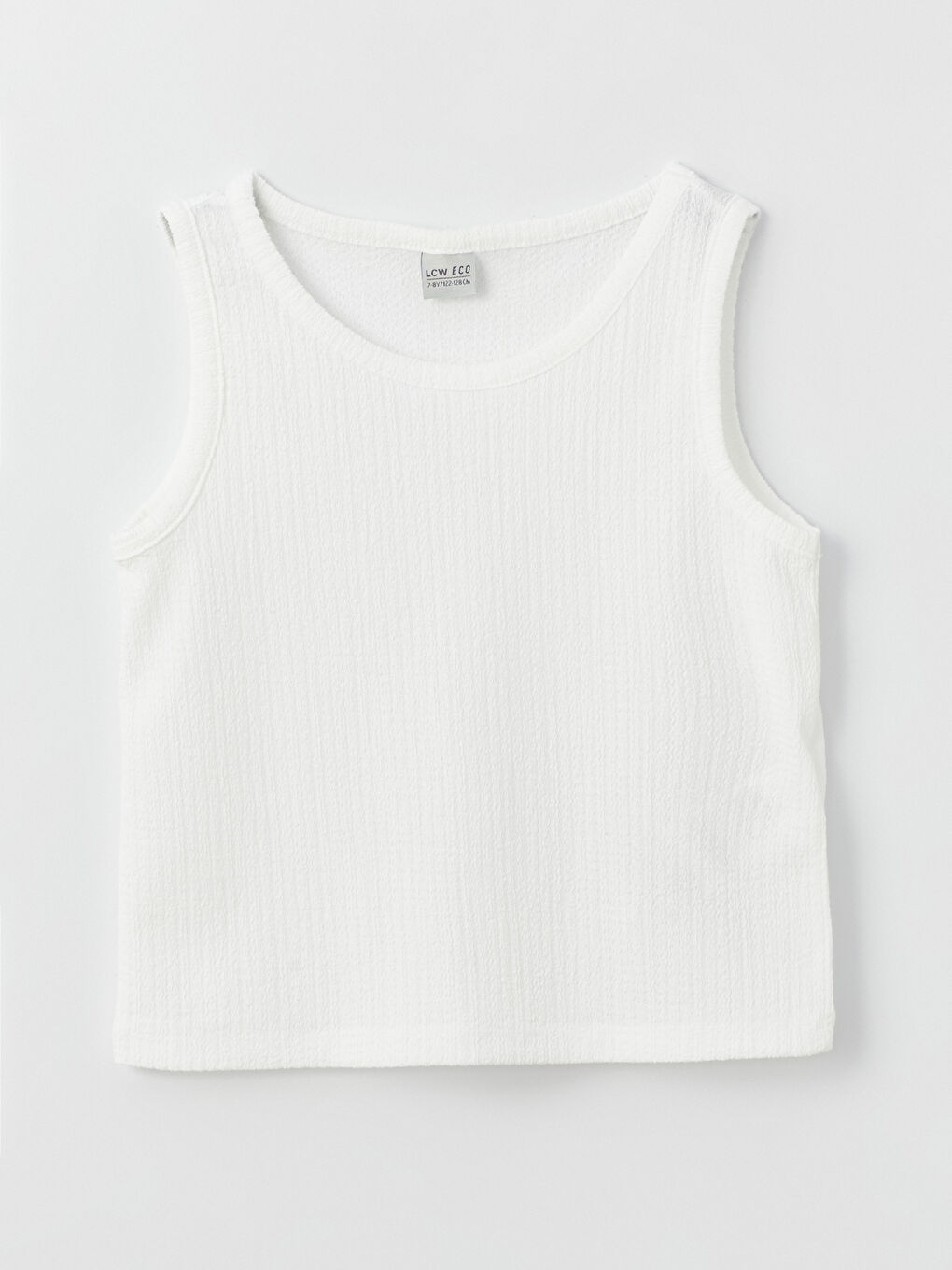 Beyaz Bisiklet Yaka Basic Kız Çocuk Atlet