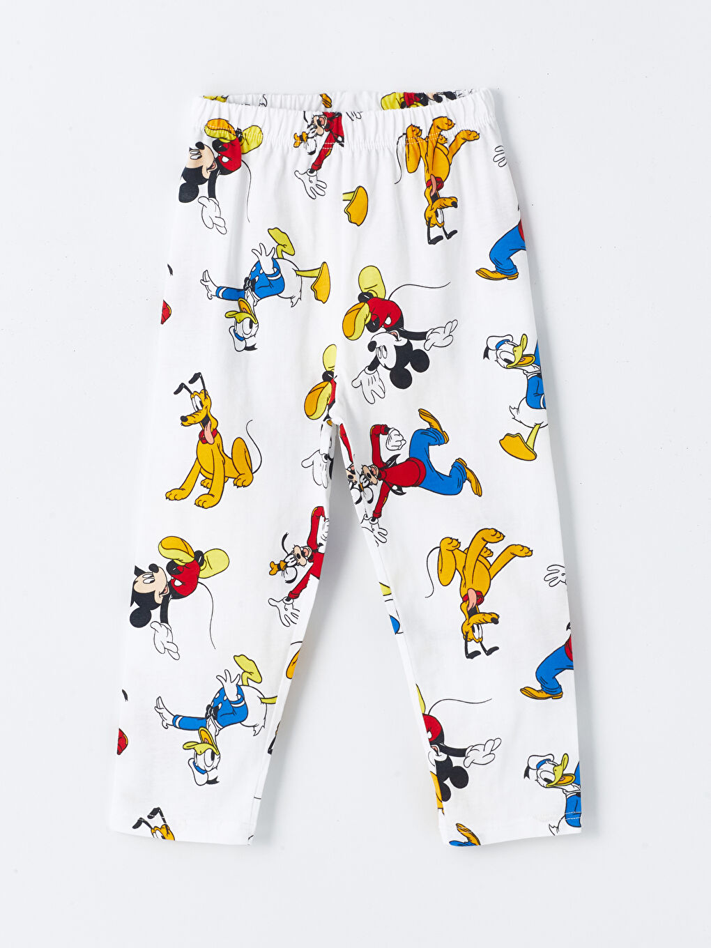 LCW baby Ekru Baskılı Polo Yaka Kısa Kollu Mickey Mouse Baskılı Erkek Bebek Pijama Takımı - 3