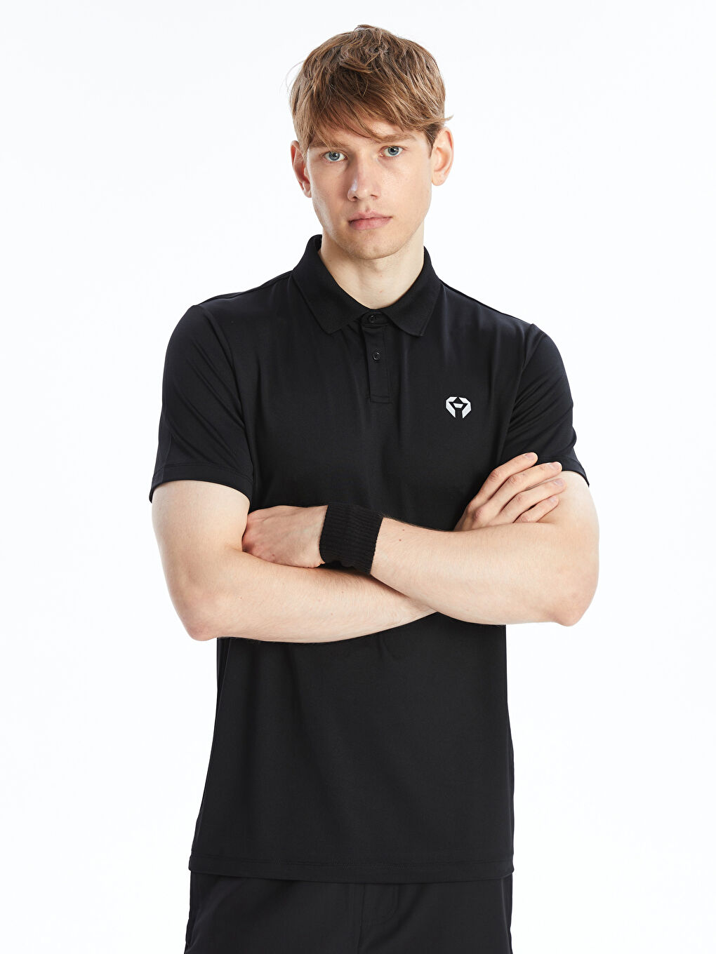 XSIDE ACTIVE Siyah Polo Yaka Kısa Kollu Penye Erkek Tişört