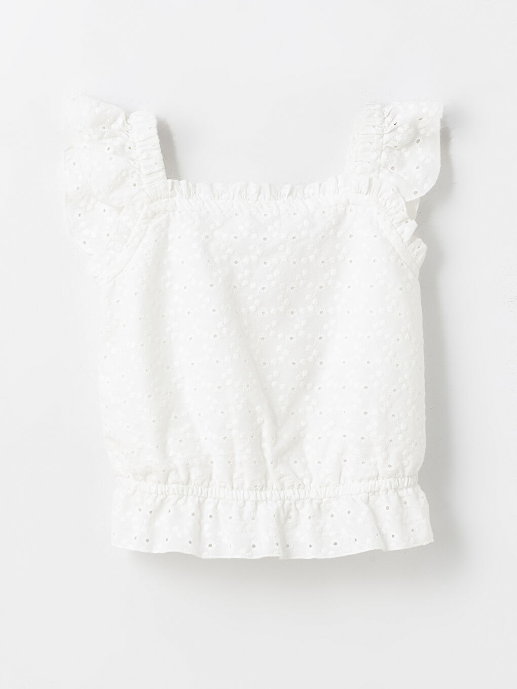 LCW Kids Square Neck Girl's Crop Blouse -S4DR56Z4-Q6K