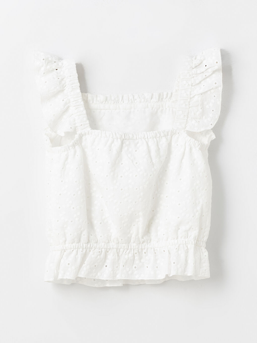LCW Kids Square Neck Girl's Crop Blouse -S4DR56Z4-Q6K