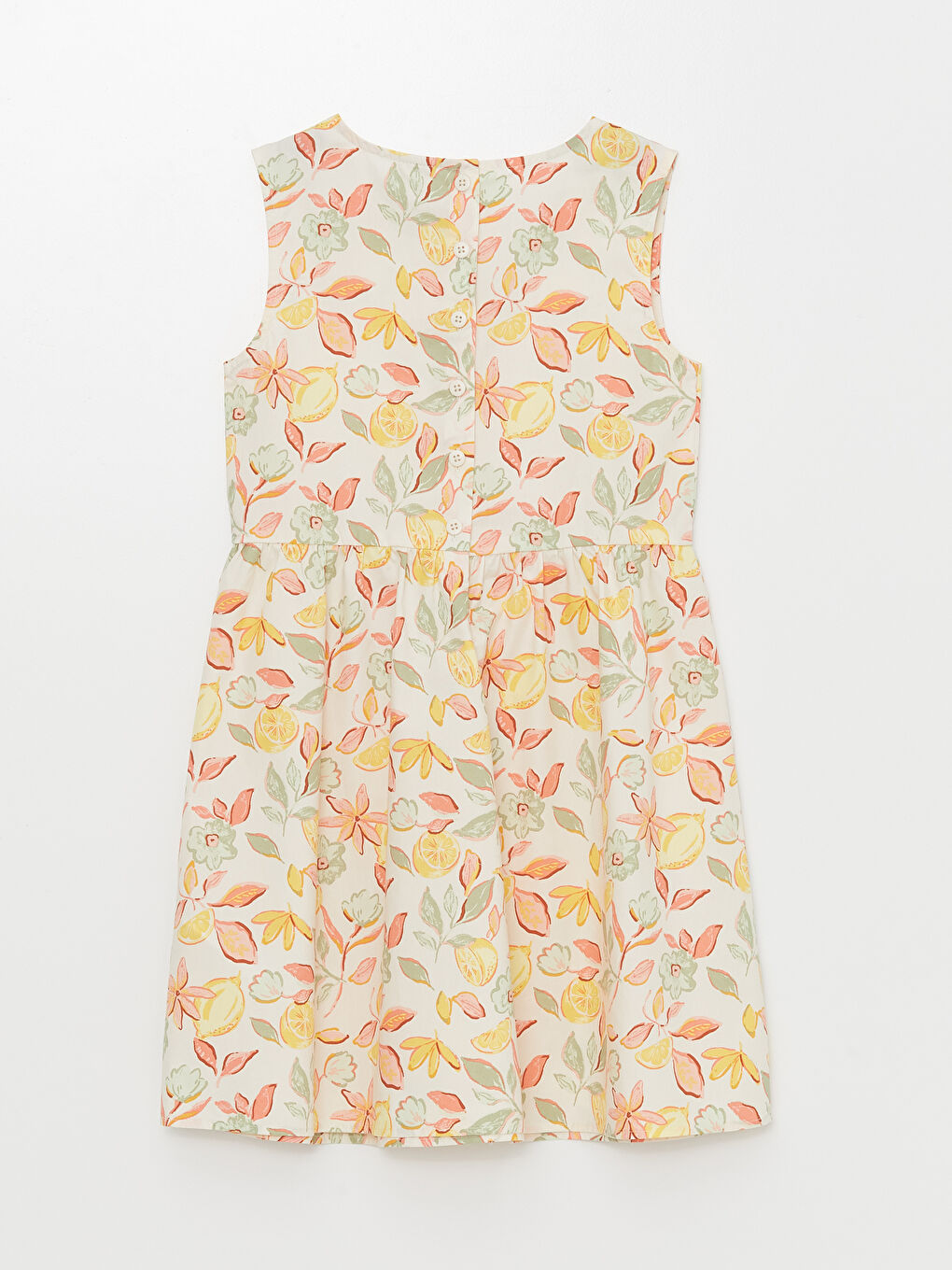 Crew Neck Patterned Girls' Dress -S4DS38Z4-LRB