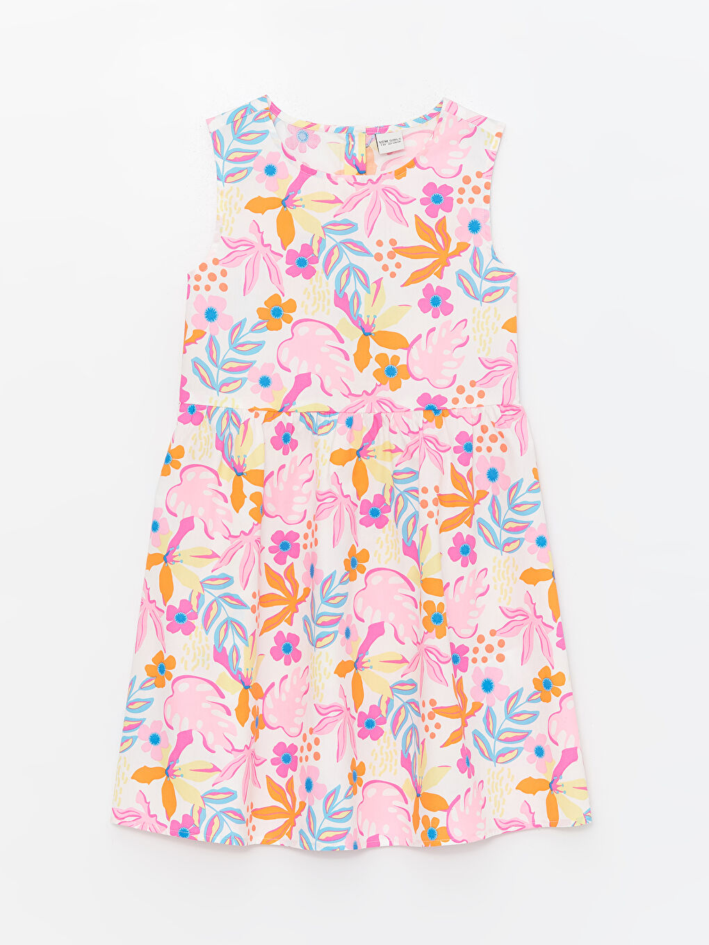 Crew Neck Patterned Girls' Dress -S4DS38Z4-LU8