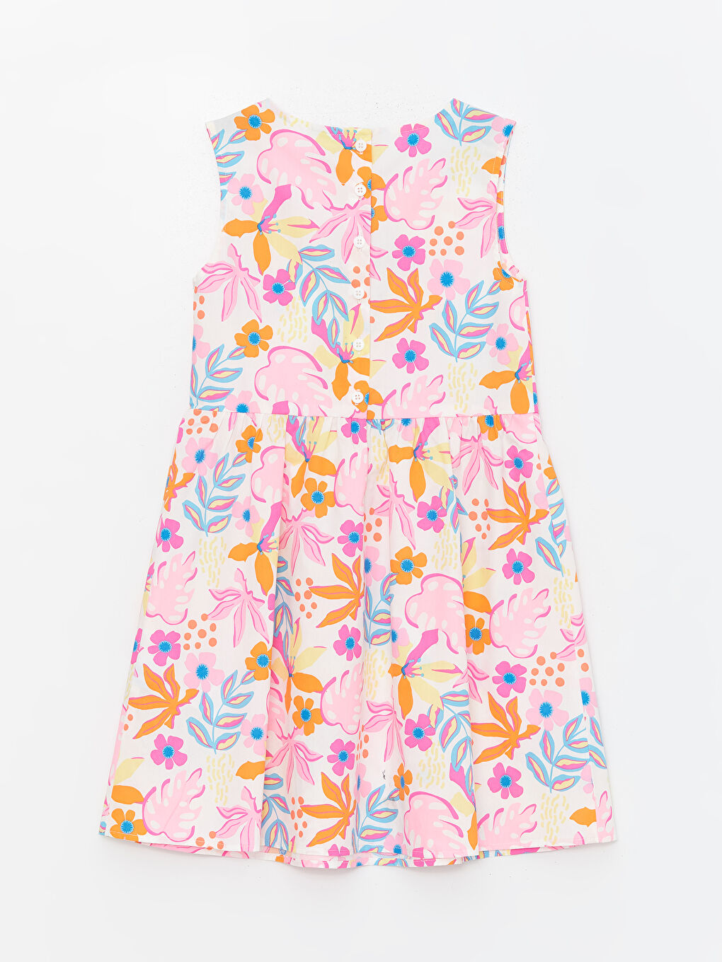 Crew Neck Patterned Girls' Dress -S4DS38Z4-LU8