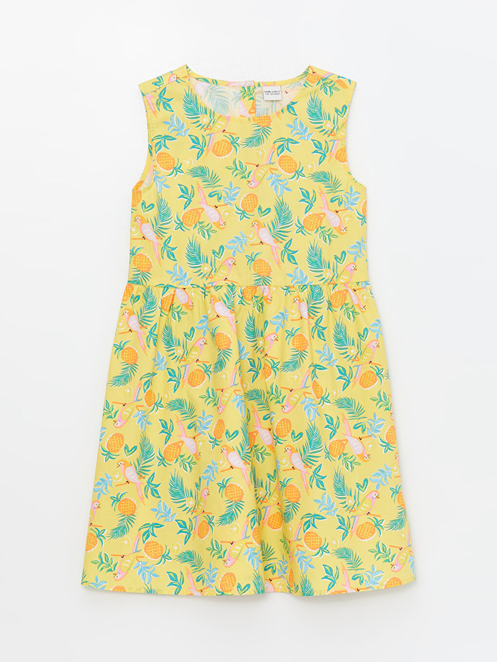 Crew Neck Patterned Girls' Dress -S4DS38Z4-LUG