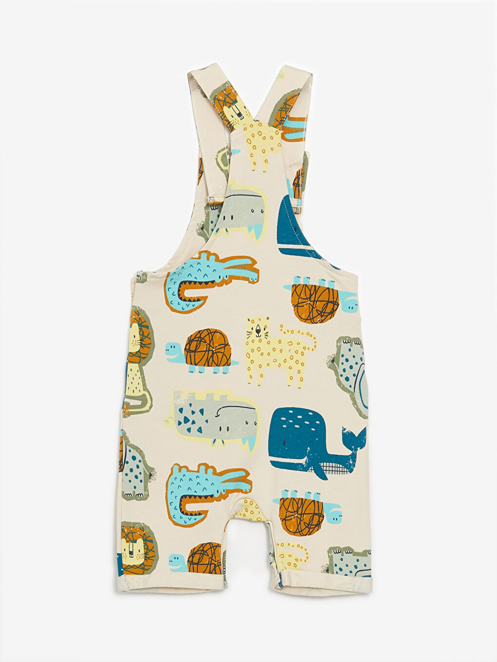 Bej Kare Yaka Erkek Bebek Salopet-1