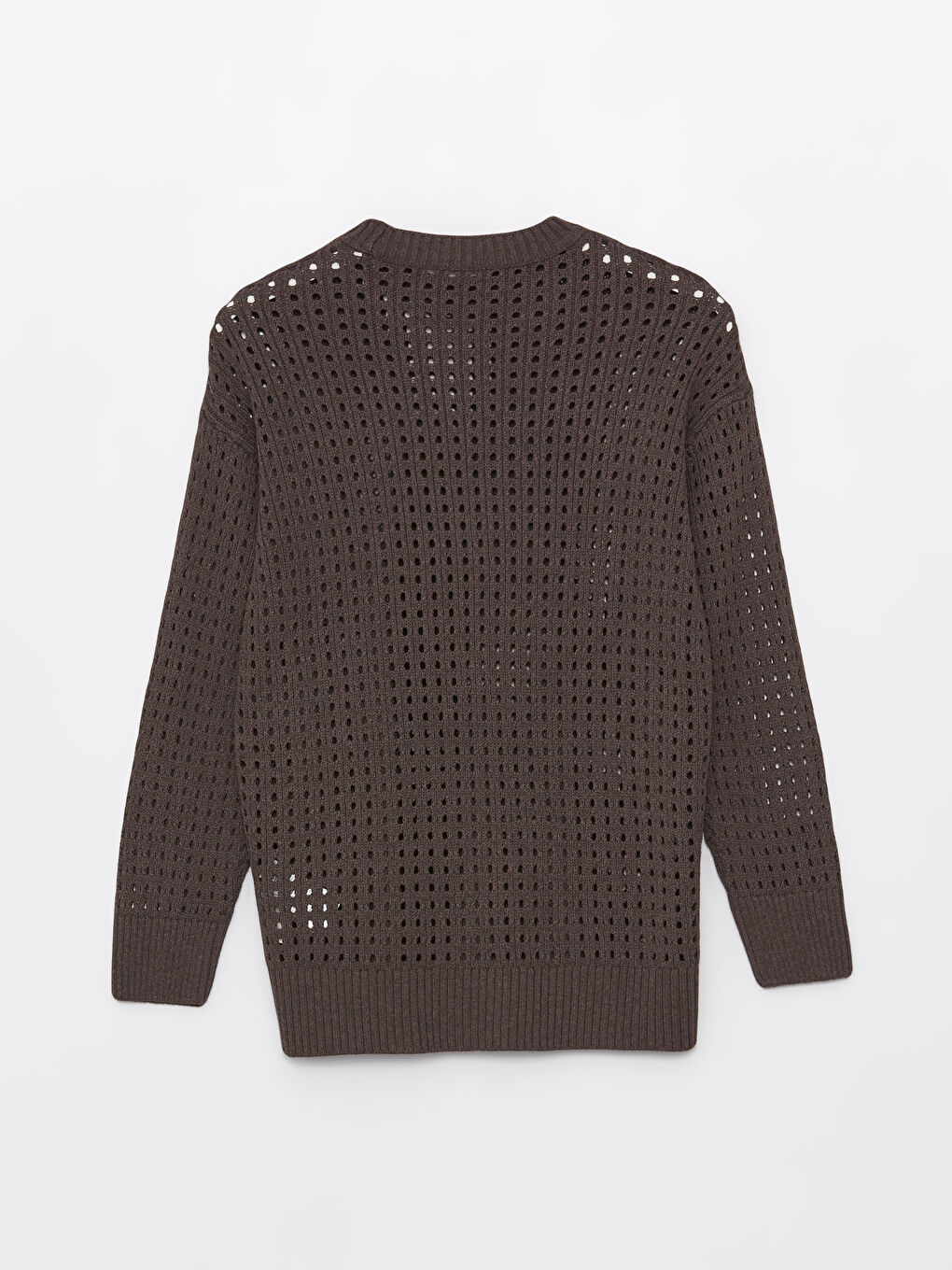 Crew Neck Ajour Long Sleeve Women's Tricot Sweater -S4DS99Z8-VBM