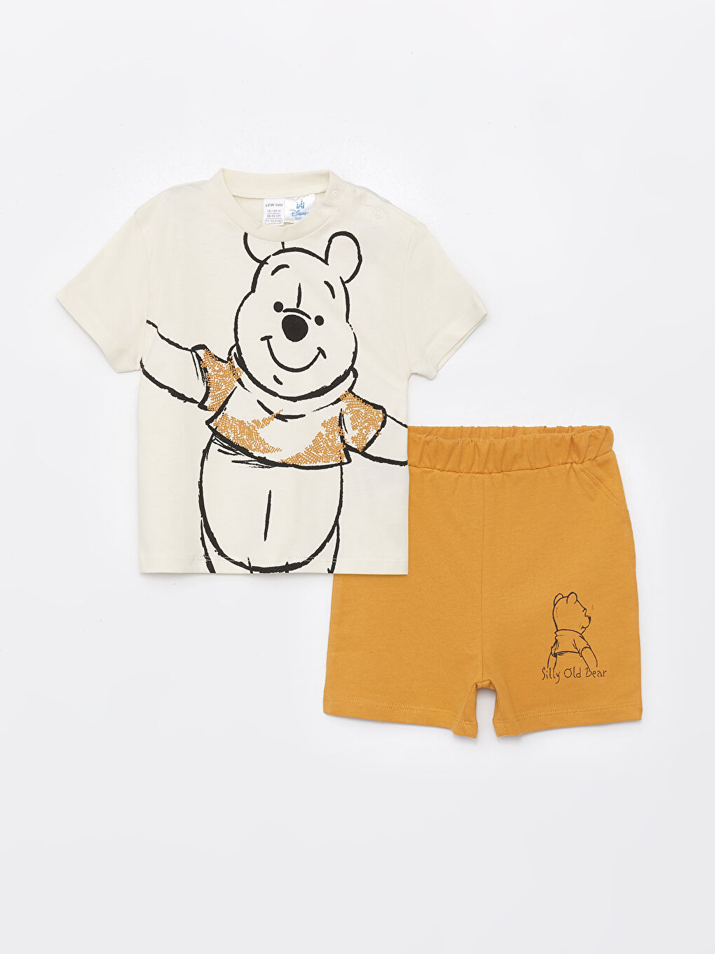 Crew Neck Winnie the Pooh Printed Baby Boy T-Shirt and Shorts 2-Piece Set -S4DT05Z1-FEJ