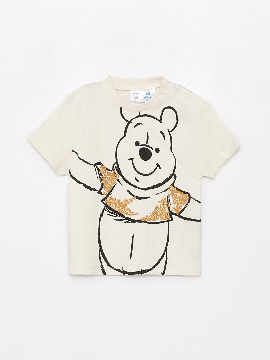 Crew Neck Winnie the Pooh Printed Baby Boy T-Shirt and Shorts 2-Piece Set -S4DT05Z1-FEJ