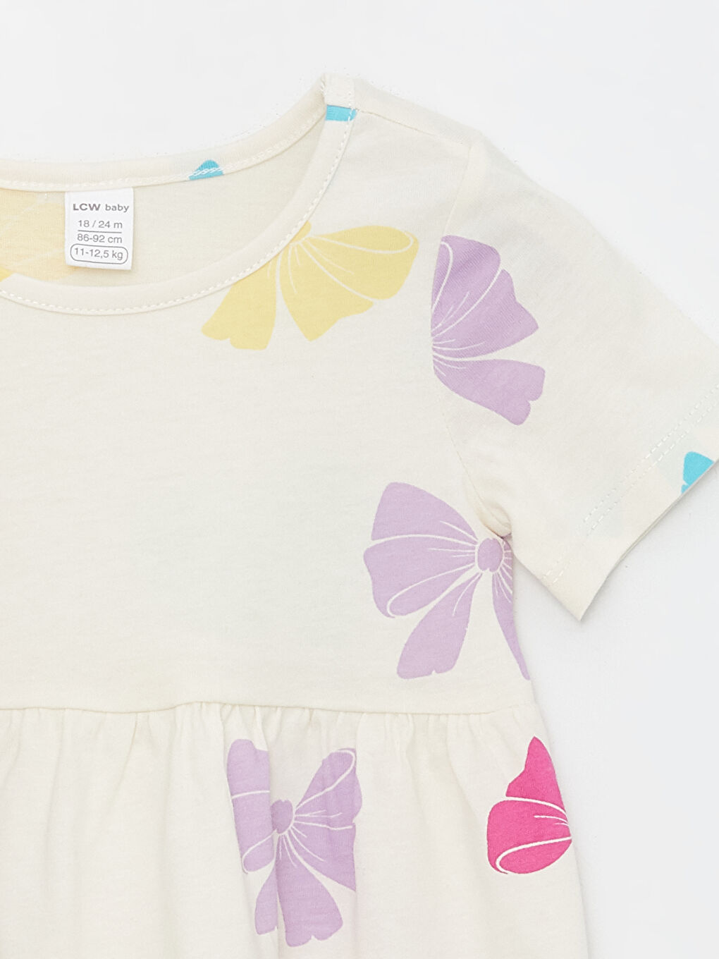 Crew Neck Short Sleeve Baby Girl Dress -S4DT32Z1-LRA