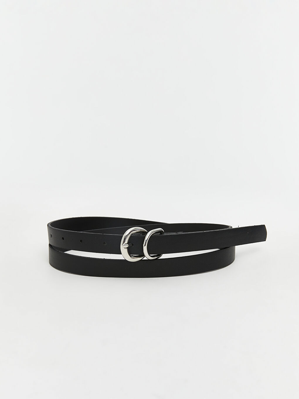 Siyah Deri Görünümlü Kadın Kemer